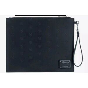 NWT Disney Loungefly Mickey Mouse Black Embossed Wristlet Bag
